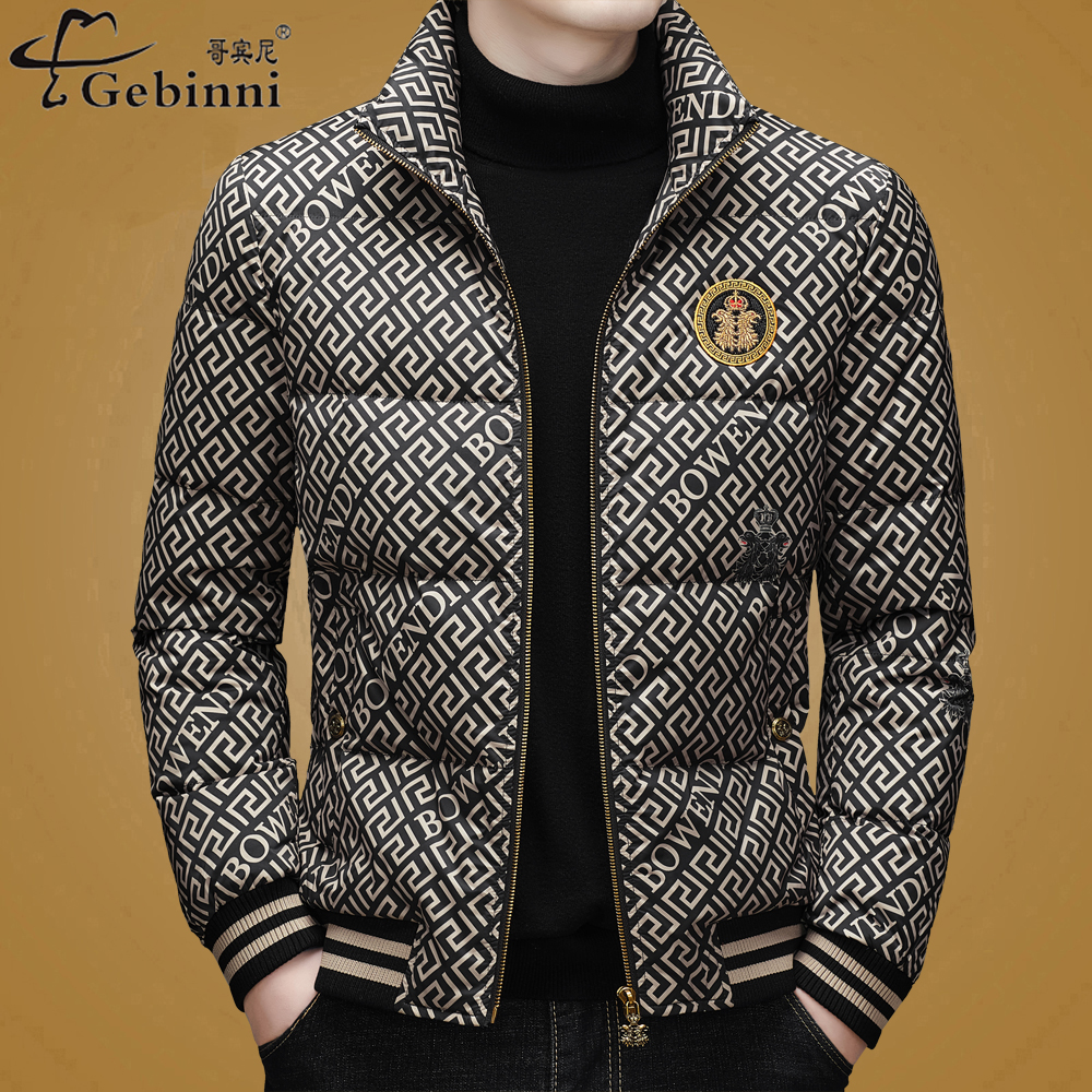 国标90白鸭绒高端男士短款羽绒