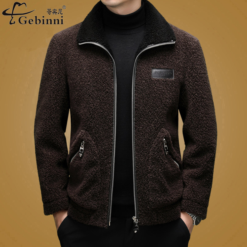 哥宾尼冬季新款男士高端短款大衣羊毛外套中年休闲保暖皮草夹克衫,男装,皮草,淘宝优惠券,粉丝福利购,淘宝优惠卷