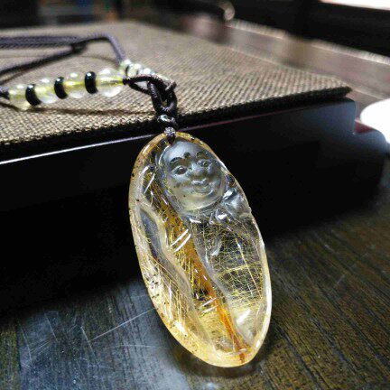 精品天然铜钛发晶吊坠精品天然铜发晶共生云母矿挂件假一赔十