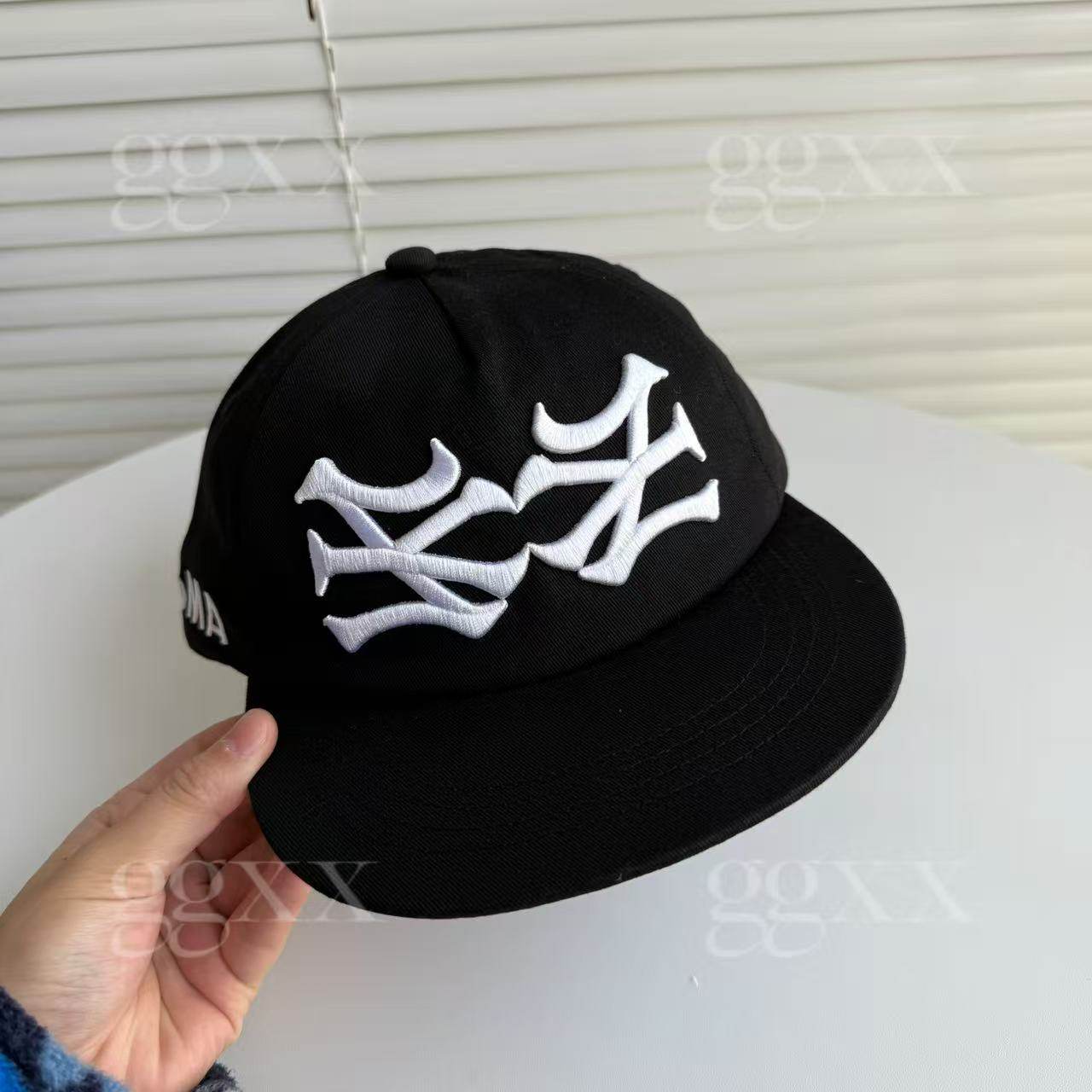 thumbnail for Oma spoof baseball cap navy blue flat-brimmed hat cleanfit with face show small unisex style
