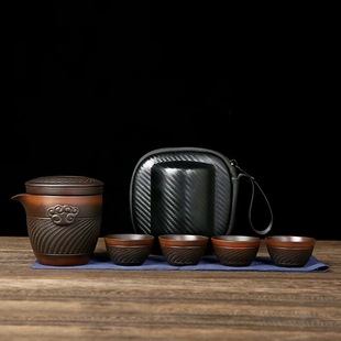 紫陶茶杯功夫茶具杯子紫砂陶瓷全手工主人杯单杯品茗杯旅行套装