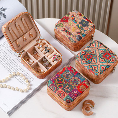 高档复古便携首饰耳环项链收纳盒