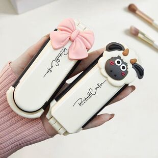 小梳子随身便携折叠儿童女孩女士专用长发气囊气垫按摩镜子梳一体