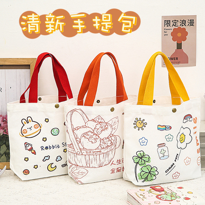 日系卡通帆布手提包饭盒学生妈妈