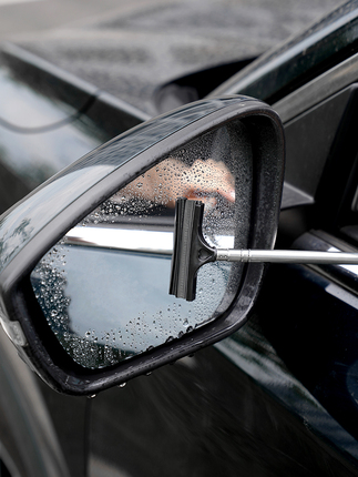 Multifunctional Car Rearview Mirror Retractable Wiper, Rain-Proof Gadget, Snow Scraper, Window Glass Stain Remover, Water Cleaning Tool