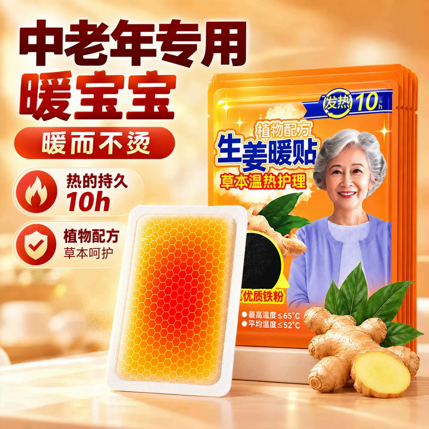 艾灸生姜暖身热敷贴10小时自发热