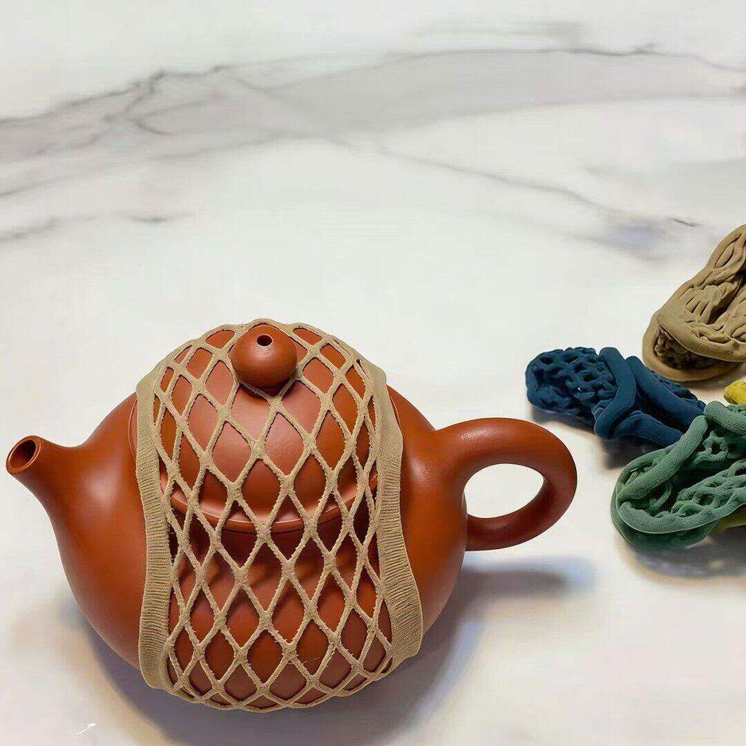 茶壶收纳网兜紫砂壶保护带防磕碰