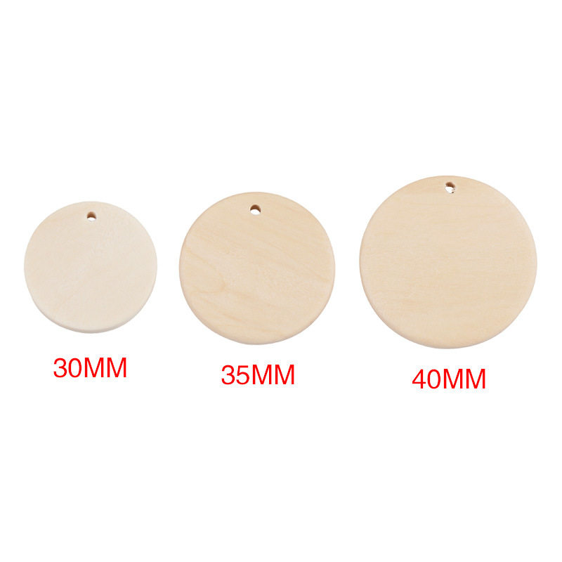 CHILDRENS HANDMADE DIY PAINTED WOOD SIGNAGE KEYCHAIN ACCESSORIES BOXED ROUND WOOD CHIP KEYRING HAND-PAINTED GOO CARD PENDANT