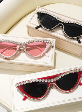 太阳镜轻奢镶钻三角夸张个性