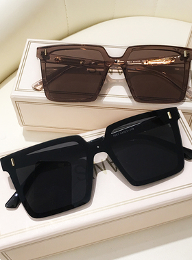 大框方形墨镜男士开车专用黑色防紫外线强光情侣太阳镜女潮流大脸