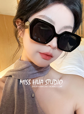 黑色墨镜女高级感大脸显瘦欧美风大框多边形方圆脸防紫外线太阳镜
