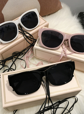 带挂绳装饰墨镜男女潮流个性