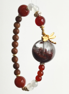 天然红幽灵库克南红手串