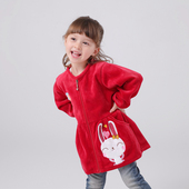 褂子加厚保暖护衣男女童装 儿童长袖 秋冬季 韩版 外套宝宝 罩衣加长款