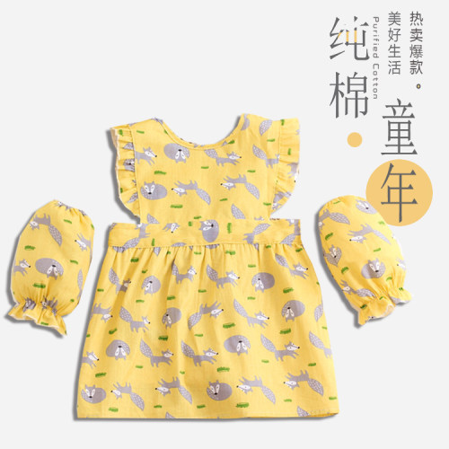 春秋纯棉无袖防水薄款男女罩衣