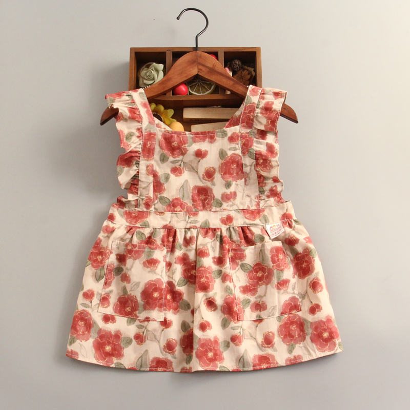 法式复古儿童罩衣无袖纯棉公主围裙防水反穿衣婴幼儿围兜可爱洋气