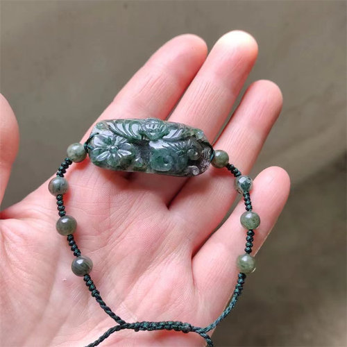 天蓝手链独山玉手串天然玉石绿色手链包邮