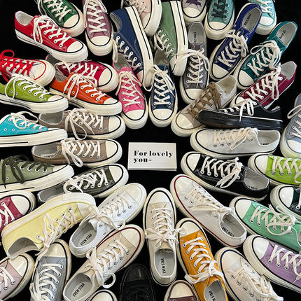 复刻原宿情侣款ulzzang韩版百搭四季低帮潮流休闲港风透气帆布鞋