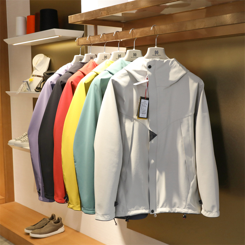 连帽情侣冲锋衣户外休闲服