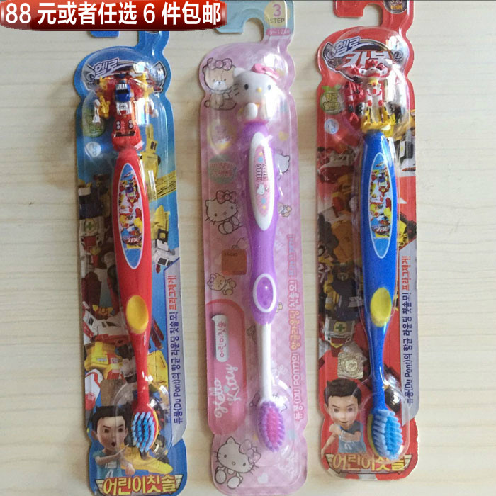 韩国进口 儿童立体卡通牙刷机器人牙刷 KT牙刷3到5岁/6到12岁一个