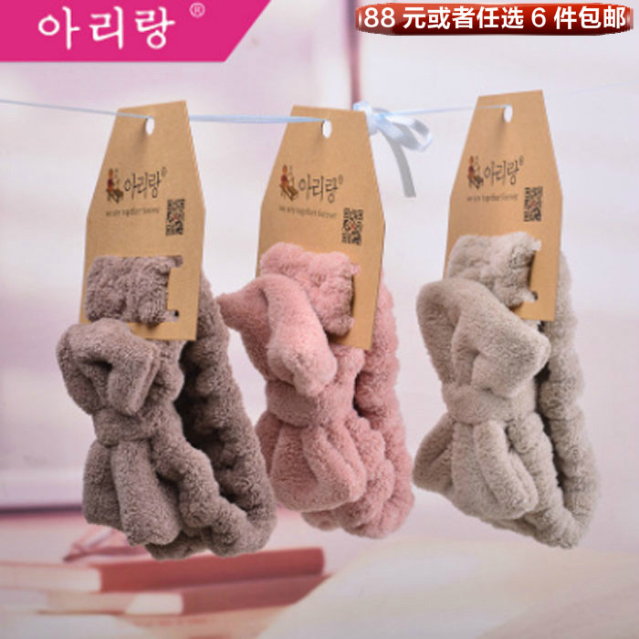 韩国阿里郎可爱蝴蝶结束发带女士洗脸化妆卸妆发箍洗头发带 新品
