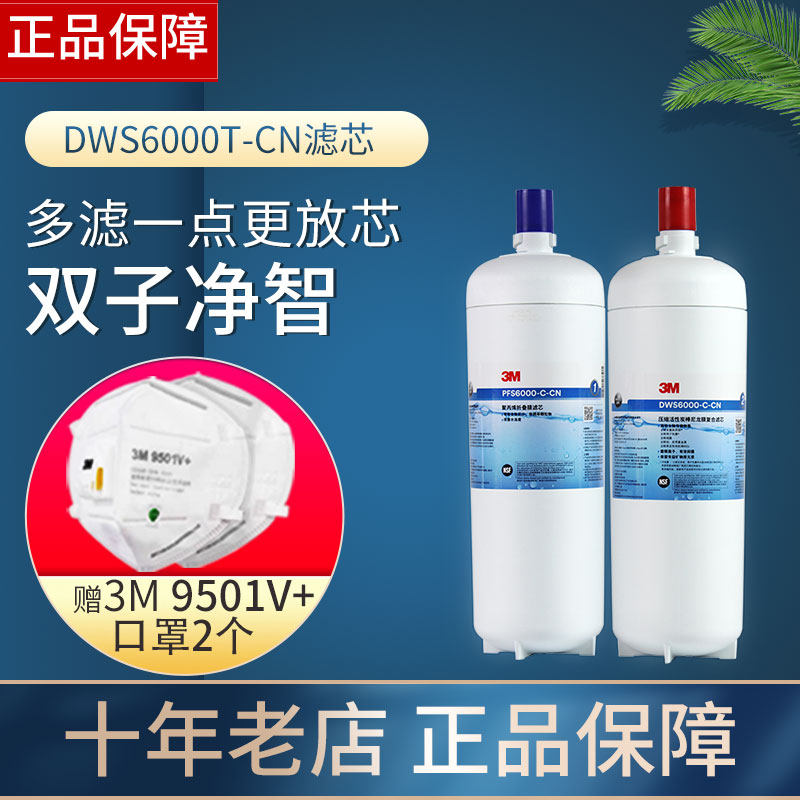 3M双子净智DWS6000T-CN滤芯6000T 前置pfs6000 后置dws6000一对
