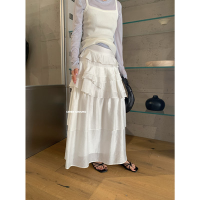 IMISS韩版温柔甜美优雅百搭通勤重工层次感设计蛋糕裙半身裙女春