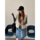 百搭宽松型双压线洗水休闲背心马甲女装 常规款 ANNA韩版 FROM