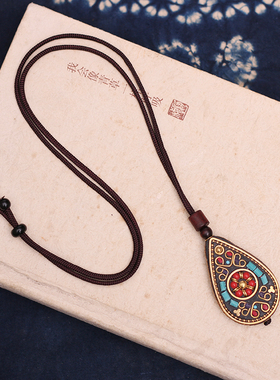 民族风尼泊尔项链毛衣链吊坠