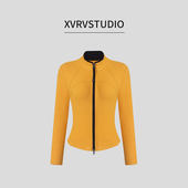 百搭立领撞色运动双开拉链小外套女上衣 2026时尚 XVRV 夏上新