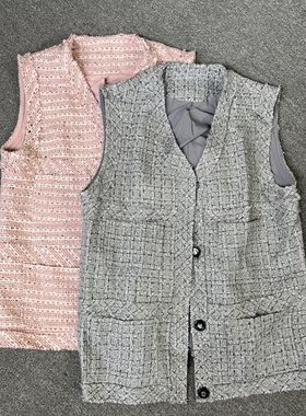 2229撤柜DS春秋外穿秋冬马甲新款背心气质上衣香风无袖外套