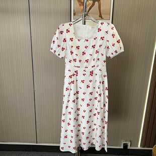 0613撤柜AL樱桃碎花夏天裙子泡泡清新新款 连衣裙裙女