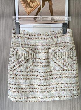 11008撤柜ATU秋冬显瘦时尚短裙香风气质新款粗花呢半身裙