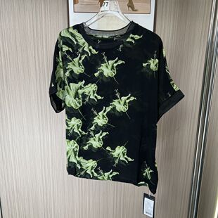 3088品牌撤柜CH夏季新品花色圆领短袖T恤女宽松版上衣
