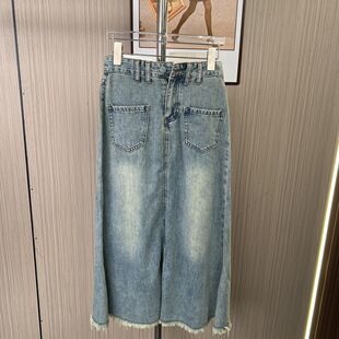 9053撤柜AG女装 时尚 设计款 休闲牛仔半身裙 春秋季