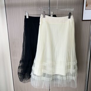 4256品牌撤柜剪标时尚女装2026设计款网纱裙子半身裙