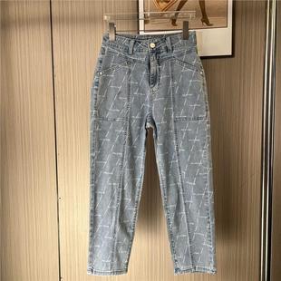 直筒设计感小众长裤 9008撤柜ATU新款 高腰宽松牛仔牛仔裤