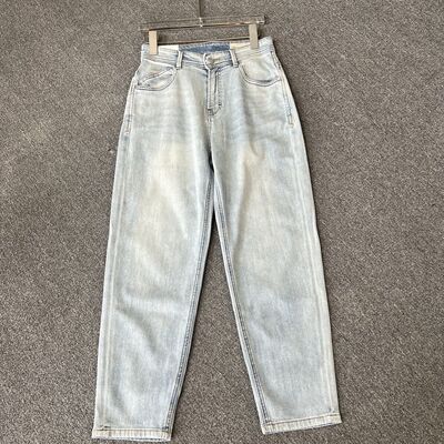 6501品牌撤柜WS夏季新款浅蓝色牛仔裤女士九分裤弹力
