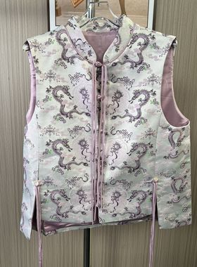 5167撤柜xxq春秋时尚无袖设计款国风刺绣外套