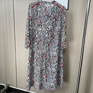9769女夏碎花2025连衣裙七分法式气质夏季新款印花高端袖雪纺裙子