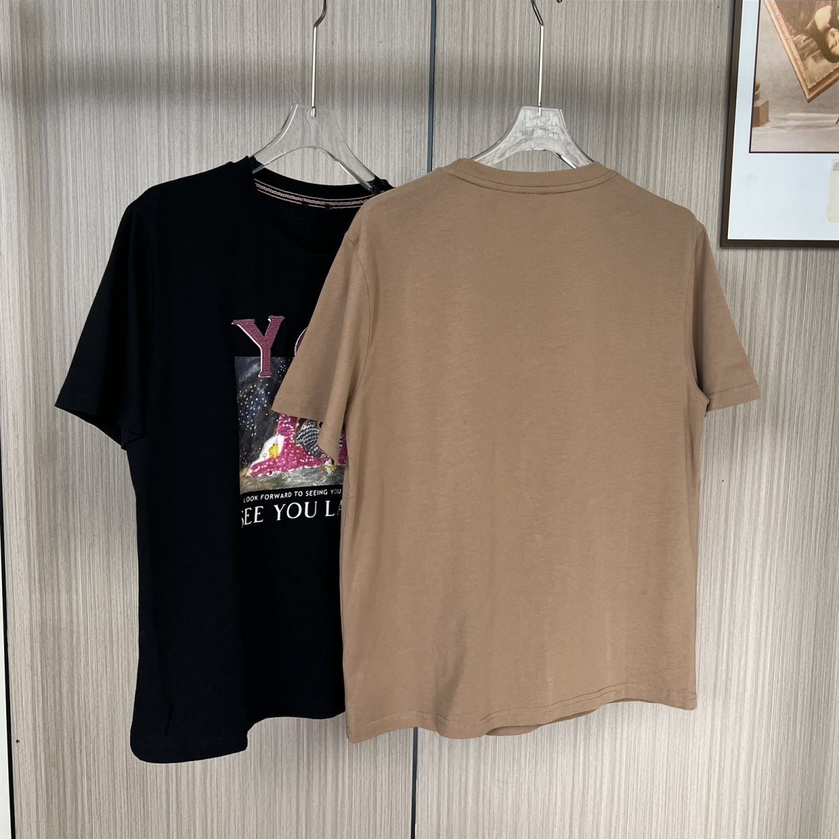 6353品牌撤柜剪标夏季新款刺绣亮片图案宽松版短袖T恤女上衣图片