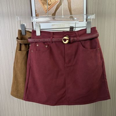 1147撤柜DS秋季纯色新款韩版复古半身裙女装显瘦短裙