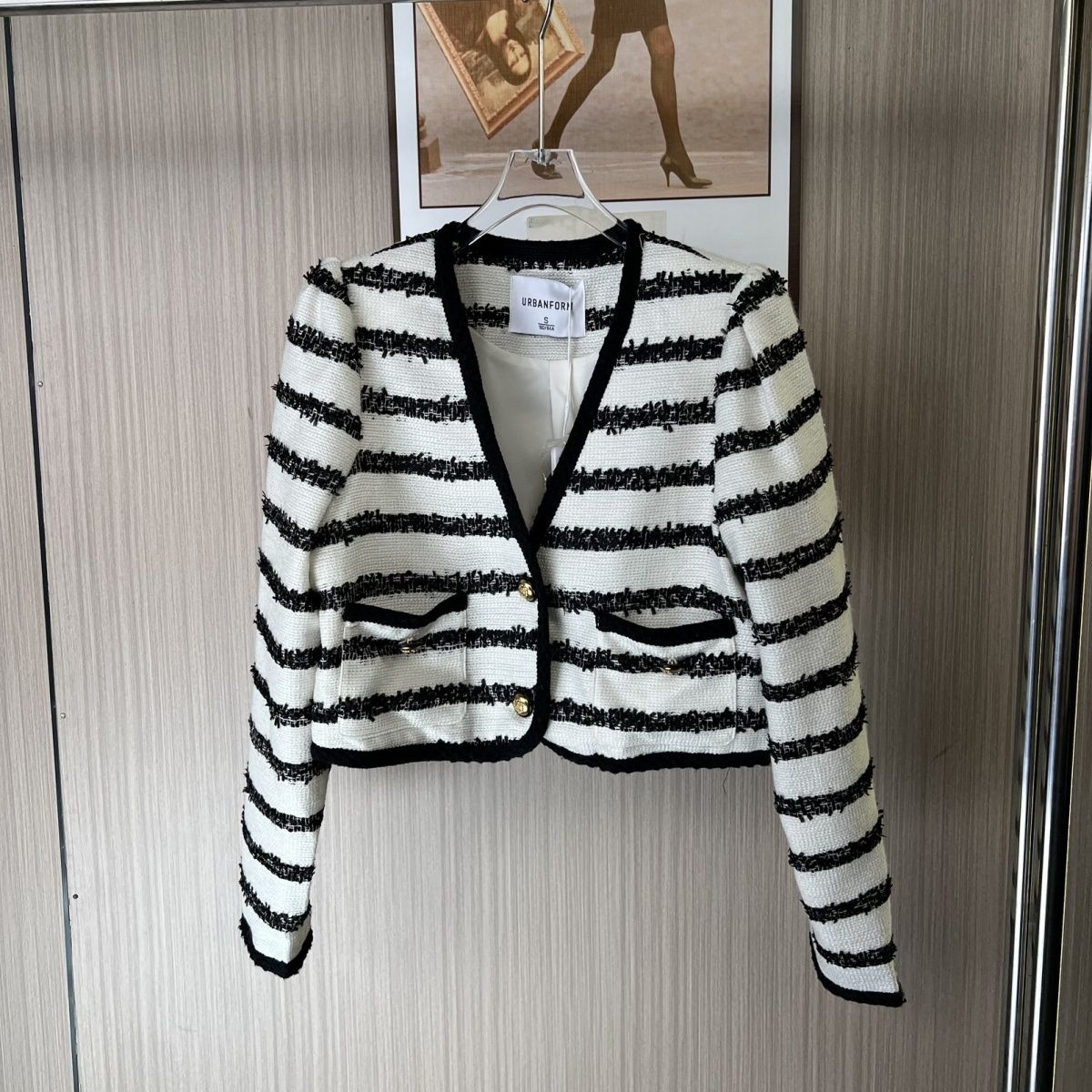 999条纹外套新款百搭小香风气质上衣