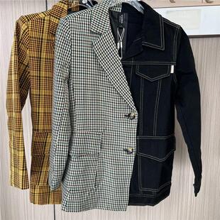 7610欧货熙家品牌撤柜女装春秋新款时尚气质百搭拼接女装外套