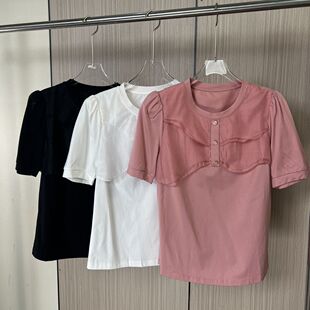 4094品牌剪标2026新款短袖夏宽松百搭T恤显瘦上衣棉圆领喇叭小衫