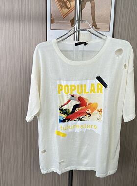 1003撤柜cg大码女装夏季时尚短袖T恤