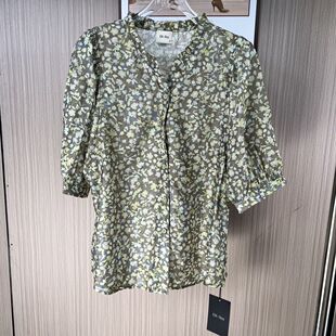 9519撤柜DS夏季优雅气质衬衫花色浪漫小衫新款2026复古碎花女装