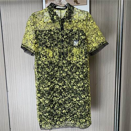 9047品牌撤柜女装ATU夏季新款蕾丝亮片连衣裙短袖Polo领直筒裙子