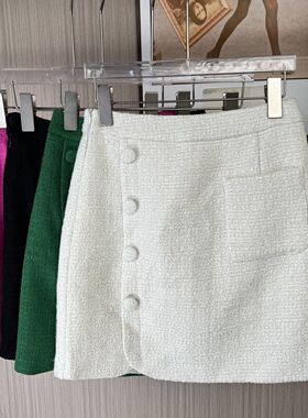 1179撤柜xxq香风气质半身裙短裙秋冬高腰设计显瘦裙子毛呢