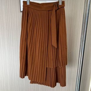 气质百搭百褶裙半身裙 时尚 3575欧货熙家品牌撤柜女装 春秋新款